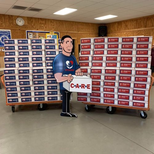 stano foundation prepares boxes of handwritten letters and packages for oversea military members